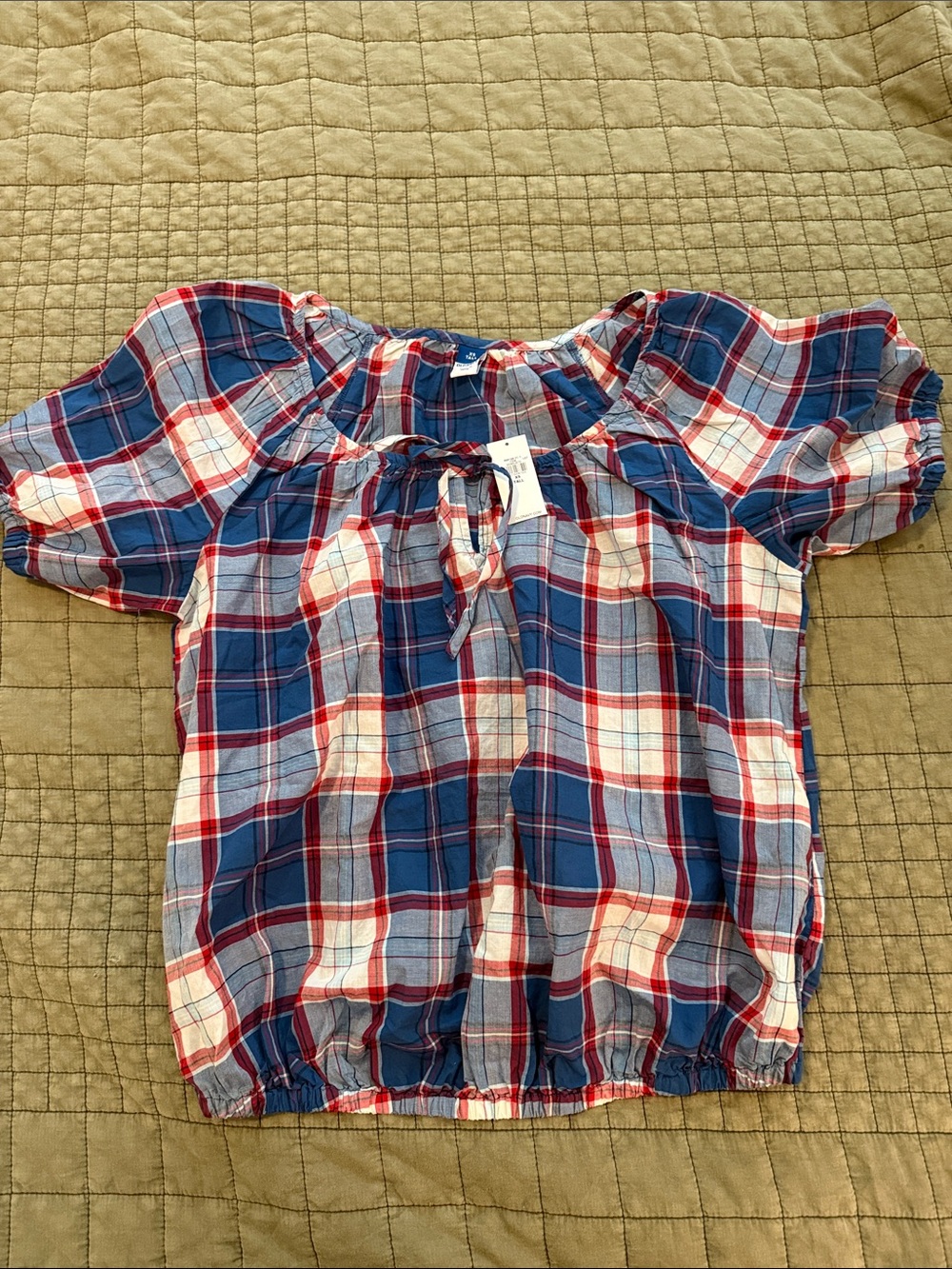 Women’s Blue & Red Plaid Top